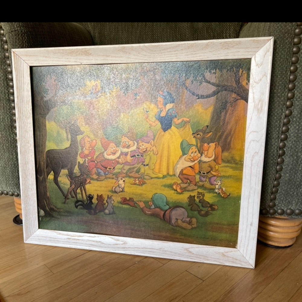 DISNEY 1947 Framed 24”x20” Print Good Friends, All! Shwind & Son Snow White - Picture 7 of 12